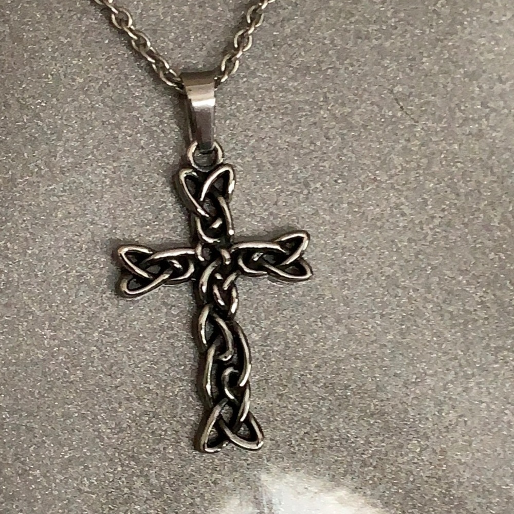 Braided Cross Pendant Necklace